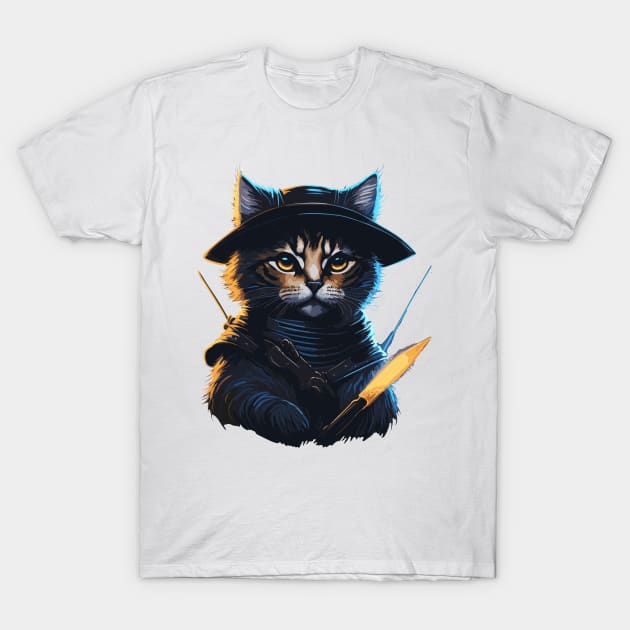 Cat Warrior T-Shirt by PurpleSpacetime